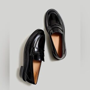 Madewell Chunky Black Leather Loafers, Women’s Size 8, NWT